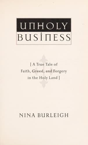 Cover of Unholy business by Nina Burleigh