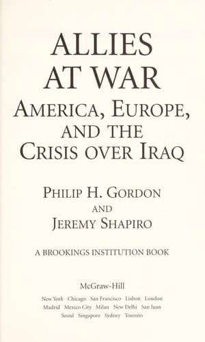 Cover of Allies at war by Phillip H. Gordon