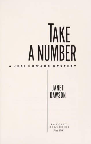 Cover of Take a number by Janet Dawson