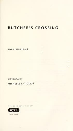 Cover of Butcher's Crossing by John Williams