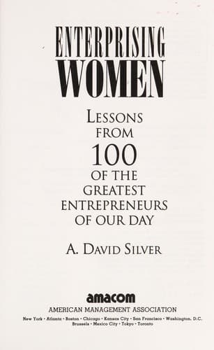 Cover of Enterprising women by A. David Silver