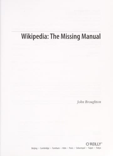 Cover of Wikipedia by John Broughton undifferentiated