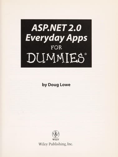 Cover of ASP.NET 2.0 everyday apps for dummies by Doug Lowe