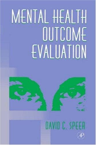Cover of Mental health outcome evaluation by David C. Speer