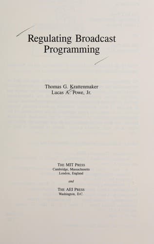Cover of Regulating broadcast programming by Thomas G. Krattenmaker