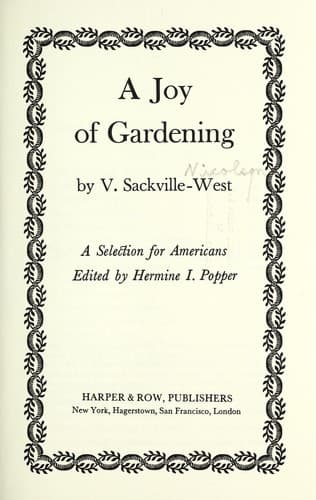Cover of Joy of Gardening by Vita Sackville-West
