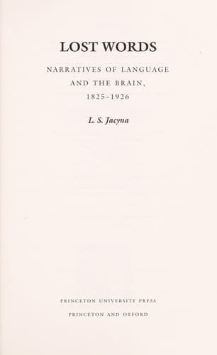 Cover of Lost words by L. S Jacyna