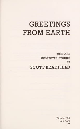 Cover of Greetings from earth by Scott Bradfield