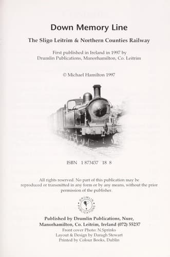 Cover of Down memory line by Michael Hamilton