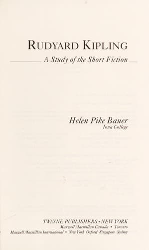 Cover of Rudyard Kipling by Helen Pike Bauer