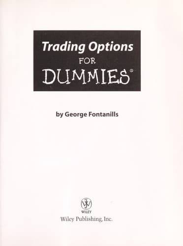 Cover of Trading options for dummies by George Fontanills