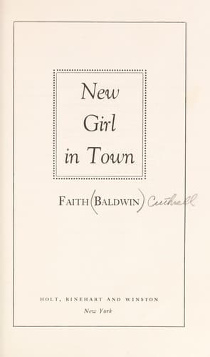 Cover of New Girl in Town by Faith Baldwin