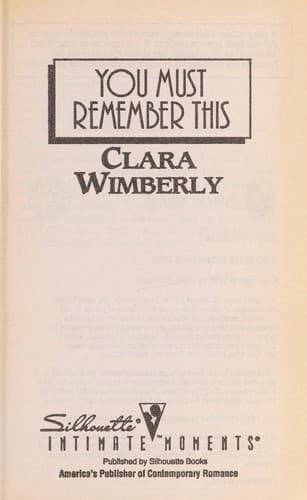 Cover of You Must Remember This by Clara Wimberly