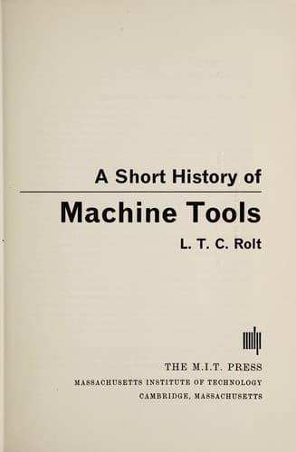 Cover of A short history of machine tools by L. T. C. Rolt