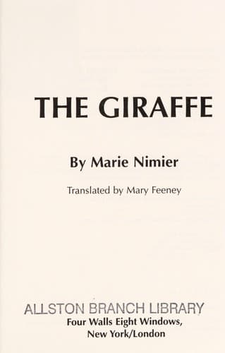 Cover of Girafe by Marie Nimier
