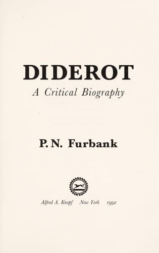 Cover of Diderot by Philip Nicholas Furbank