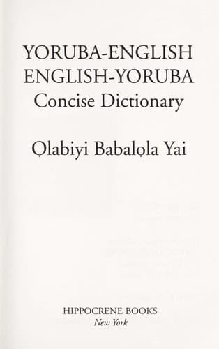 Cover of Yoruba-English/English-Yoruba concise dictionary by Olabiyi Babalola Yai