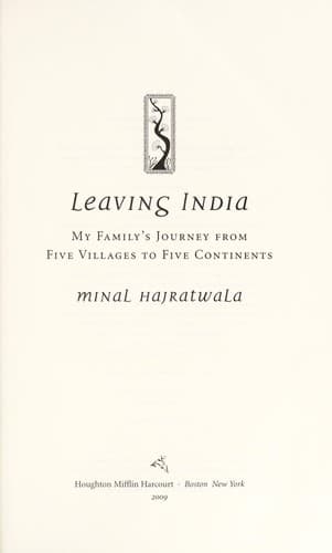 Cover of Leaving India by Minal Hajratwala