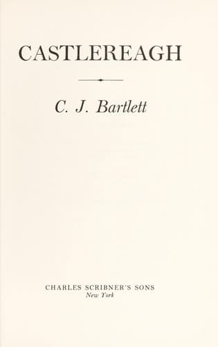 Cover of Castlereagh by C. J. Bartlett