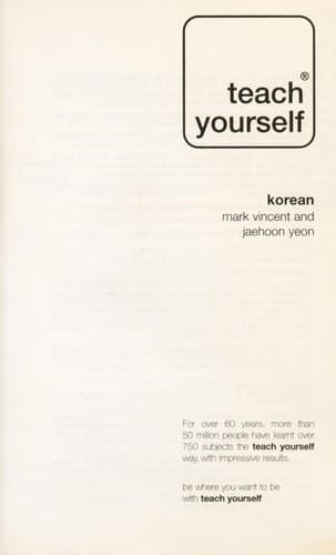 Cover of Teach yourself Korean by Mark Vincent