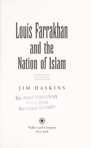 Cover of Louis Farrakhan and the Nation of Islam by James Haskins