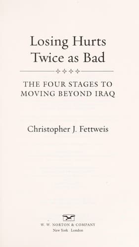 Cover of Losing hurts twice as bad by Christopher J. Fettweis