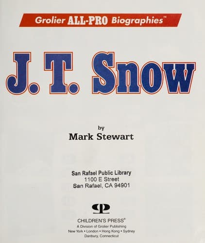 Cover of J.T. Snow by Mark Stewart