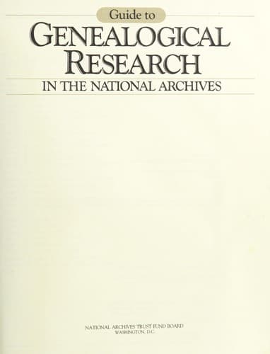 Cover of Guide to genealogical research in the National Archives by United States. National Archives and Records Administration