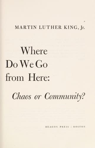Cover of Where do we go from here by Martin Luther King Jr