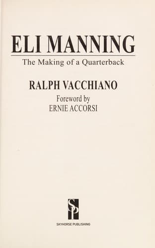 Cover of The making of a quarterback by Ralph Vacchiano