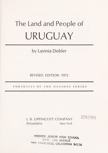 Cover of The land and people of Uruguay by Lavinia G. Dobler