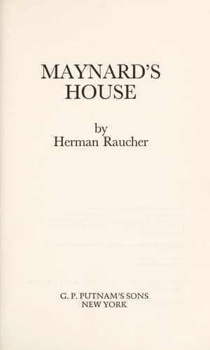 Cover of Maynard's House by Herman Raucher