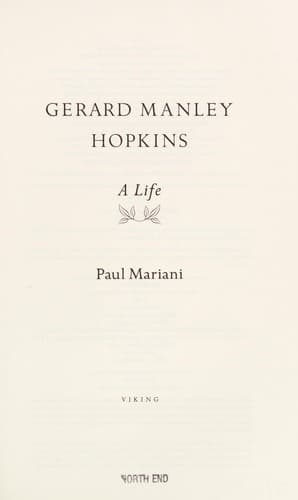 Cover of Gerard Manley Hopkins by Paul L. Mariani