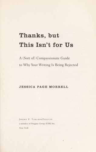Cover of Thanks, but this isn't for us by Jessica Page Morrell