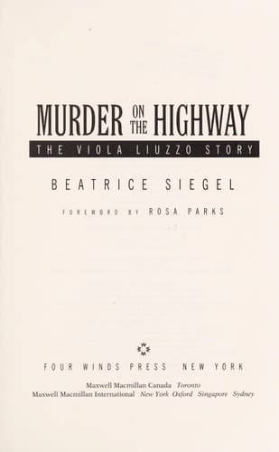 Cover of Murder on the Highway by Beatrice Siegel