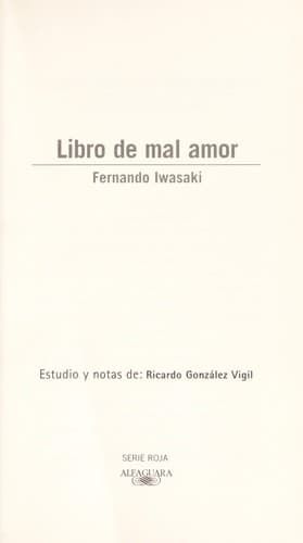 Cover of Libro de mal amor by Fernando Iwasaki Cauti
