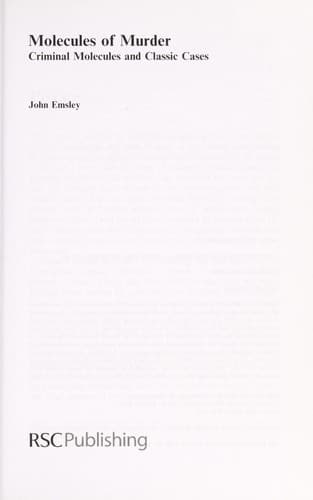 Cover of Molecules of murder by John Emsley