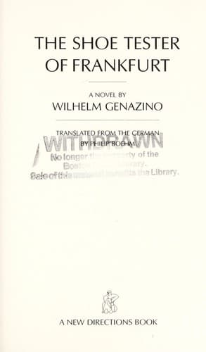 Cover of The shoe tester of Frankfurt by Wilhelm Genazino