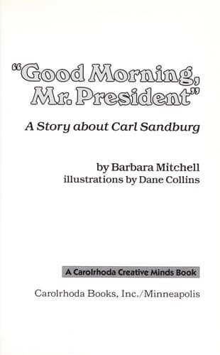 Cover of "Good morning, Mr. President" by Mitchell, Barbara