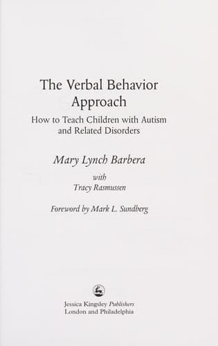 Cover of The verbal behavior approach by Mary Lynch Barbera
