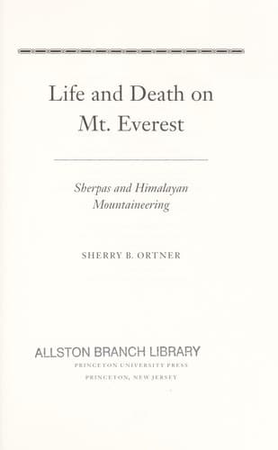 Cover of Life and death on Mt. Everest by Sherry B. Ortner