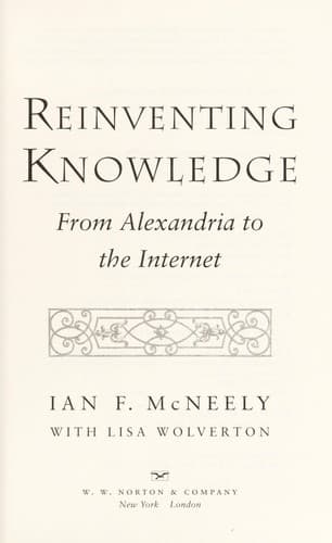 Cover of Reinventing knowledge by Ian F. McNeelywith