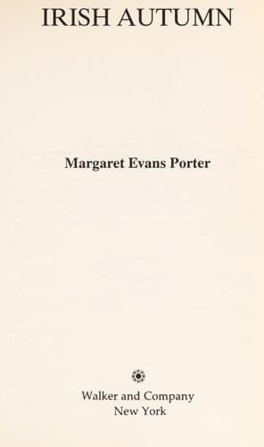 Cover of Irish Autumn by Margaret Evans Porter