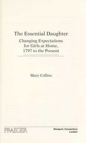 Cover of The essential daughter by Collins, Mary