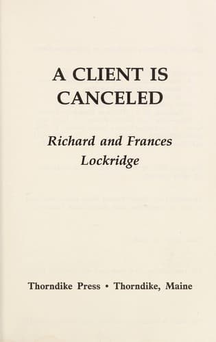 Cover of A client is canceled by Richard Lockridge