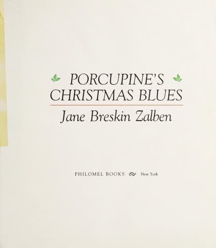 Cover of Porcupine's Christmas blues by Jane Breskin Zalben
