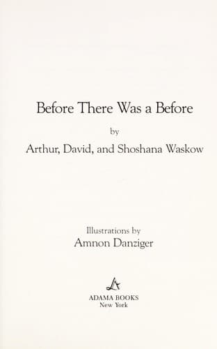 Cover of Before there was a before by Arthur Ocean Waskow
