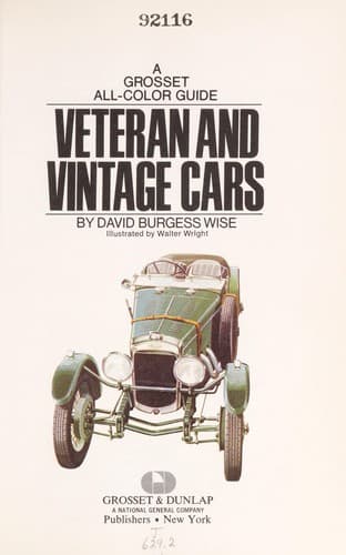 Cover of Veteran and vintage cars by David Burgess-Wise