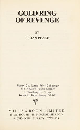 Cover of Gold Ring of Revenge by Lilian Peake