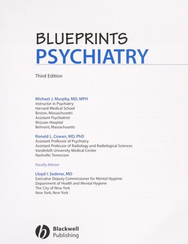 Cover of Blueprints psychiatry by Michael Murphy